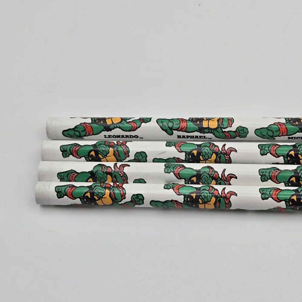 Vintage 90s Teenage Mutant Ninja Turtles Set Of 4 Unsharpened Pencils Mirage USA